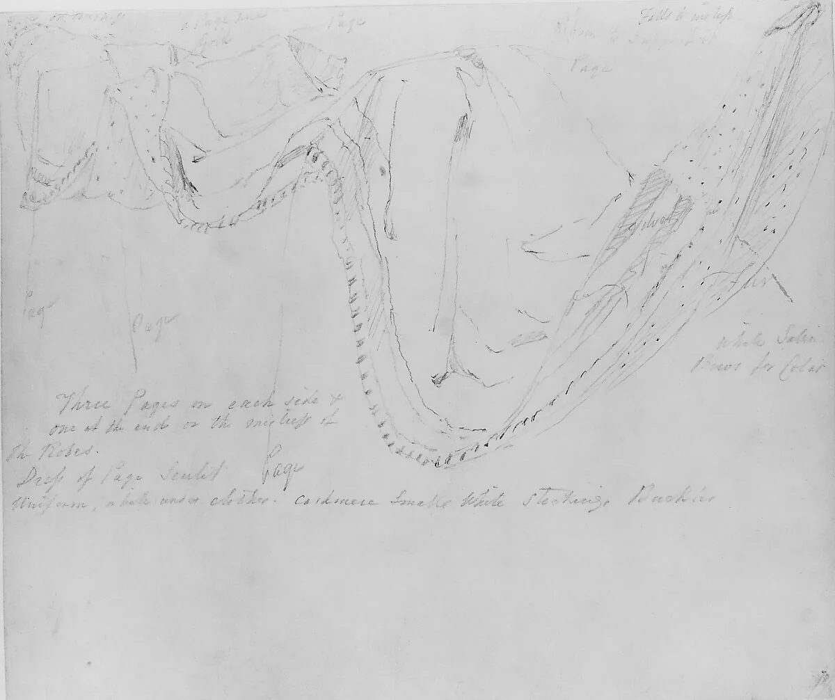 Study of Queen Victoria's Train (Study for Portrait of Queen Victoria) — Thomas Sully