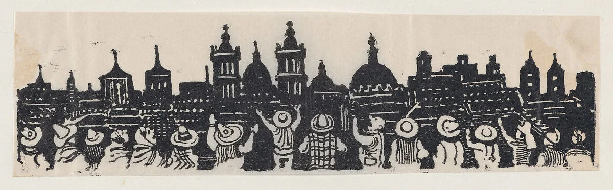A group of people looking at Mexico City — José Guadalupe Posada
