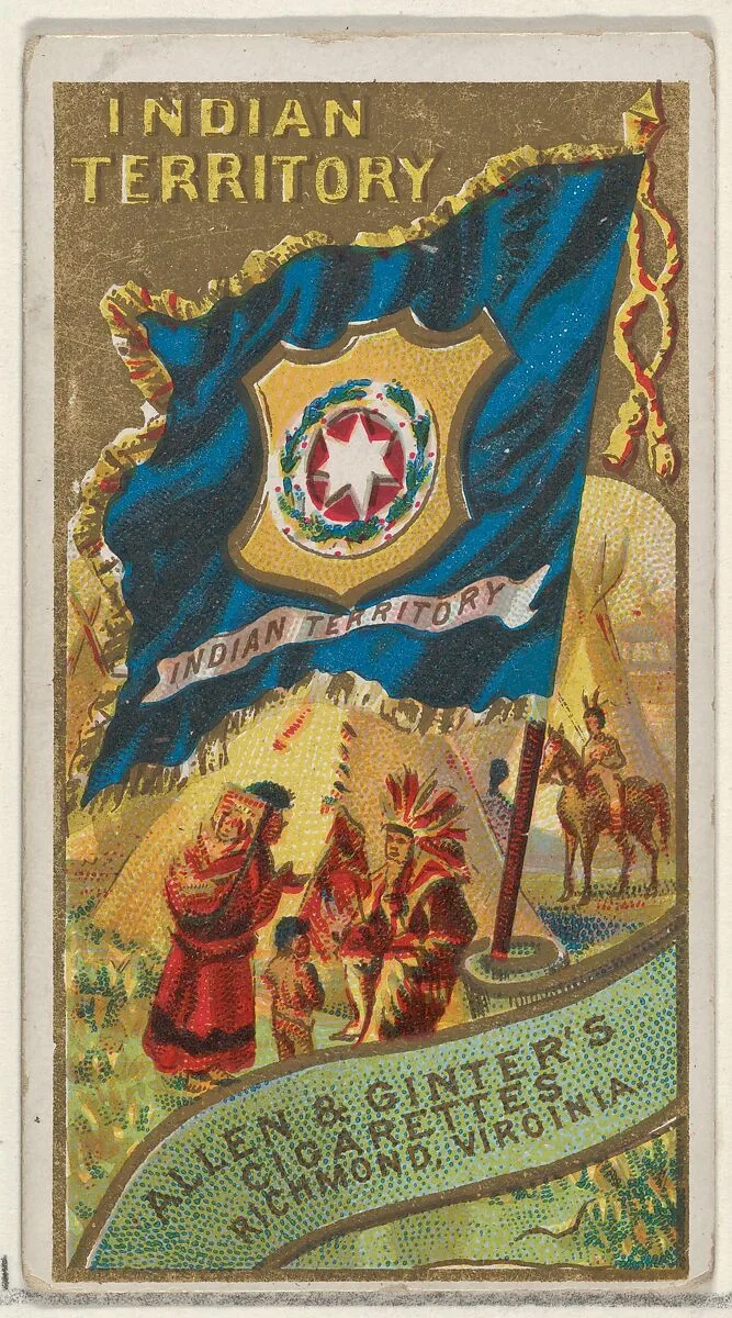 Indian Territory, from Flags of the States and Territories (N11) for Allen & Ginter Cigarettes Brands — Allen & Ginter