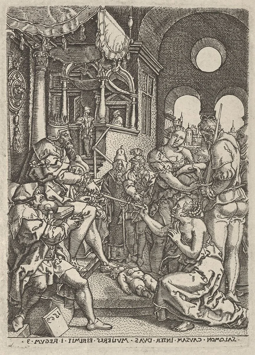 Reverse Copy of The Judgment of Solomon — Heinrich Aldegrever