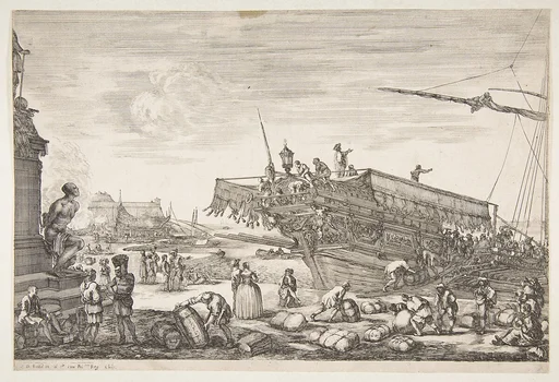 Loading a galley, from "Views of the port of Livorno" (Vues du port de Livourne)