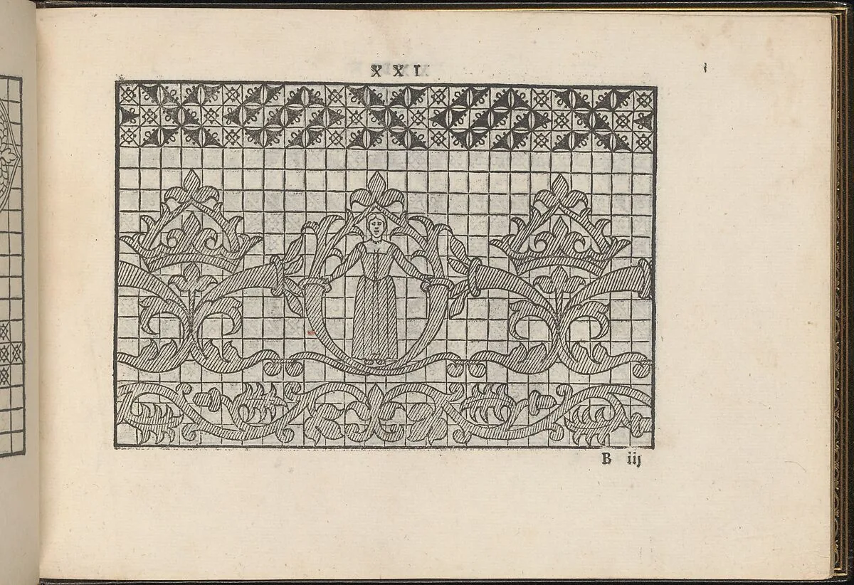 La Vera Perfettione del Disegno di varie sorti di recami, page 11 (recto) — Giovanni Ostaus|Giuseppe Salviati (Giuseppe Porta, called Il Salviati)