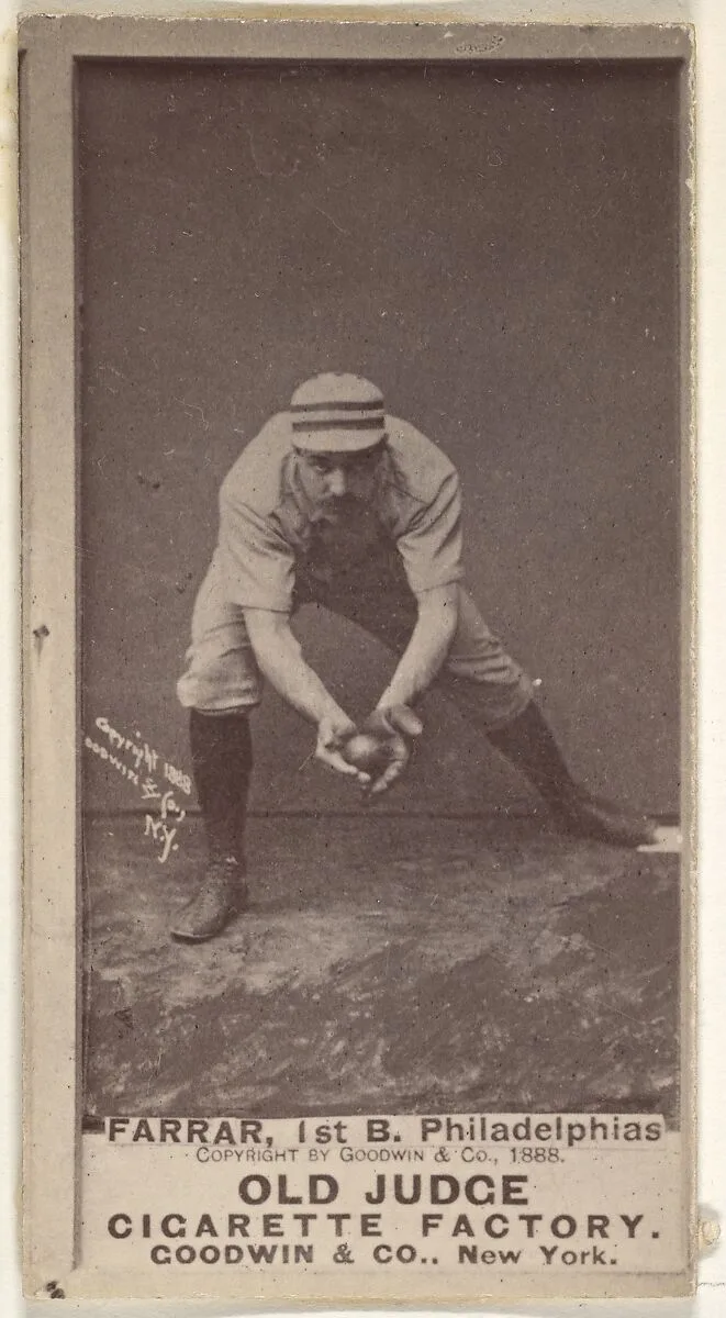 Sidney Douglas Farrar, 1st Base, Philadelphia, from the Old Judge series (N172) for Old Judge Cigarettes — Goodwin & Company