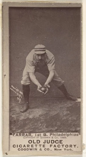 Sidney Douglas Farrar, 1st Base, Philadelphia, from the Old Judge series (N172) for Old Judge Cigarettes
