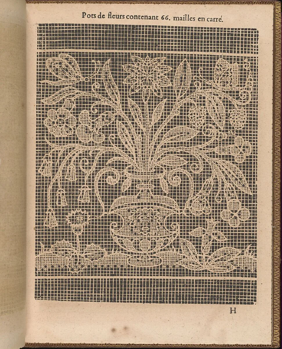 La Pratique de l'Aiguille, page 28 (recto) — Matthias Mignerak|Pierre Firens|Marie de Medici|Jean Le Clerc