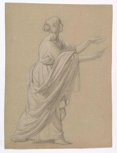 Study of a Woman Walking to the Right