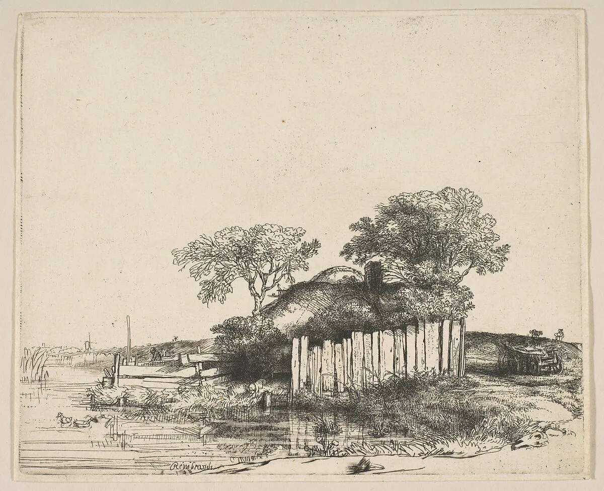 Cottage with a White Paling — Rembrandt (Rembrandt van Rijn)