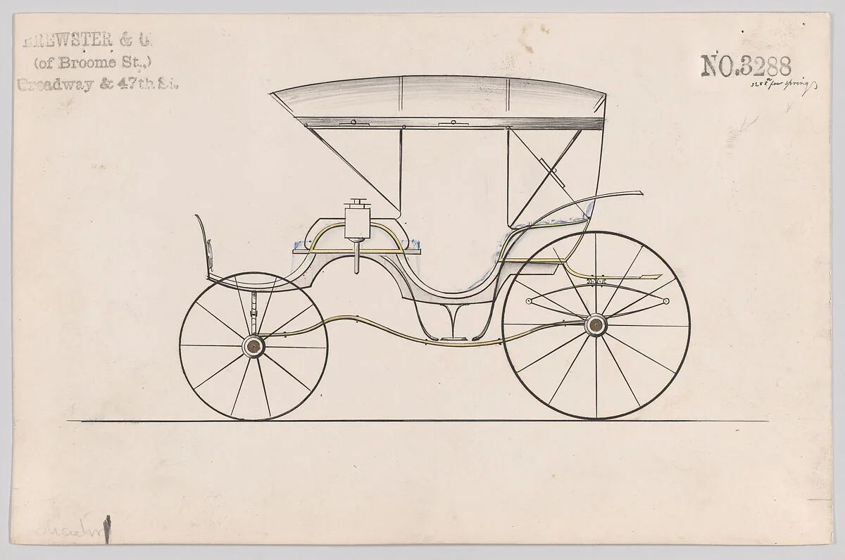 Design for 6 seat Phaeton, no. 3288 — Brewster & Co.
