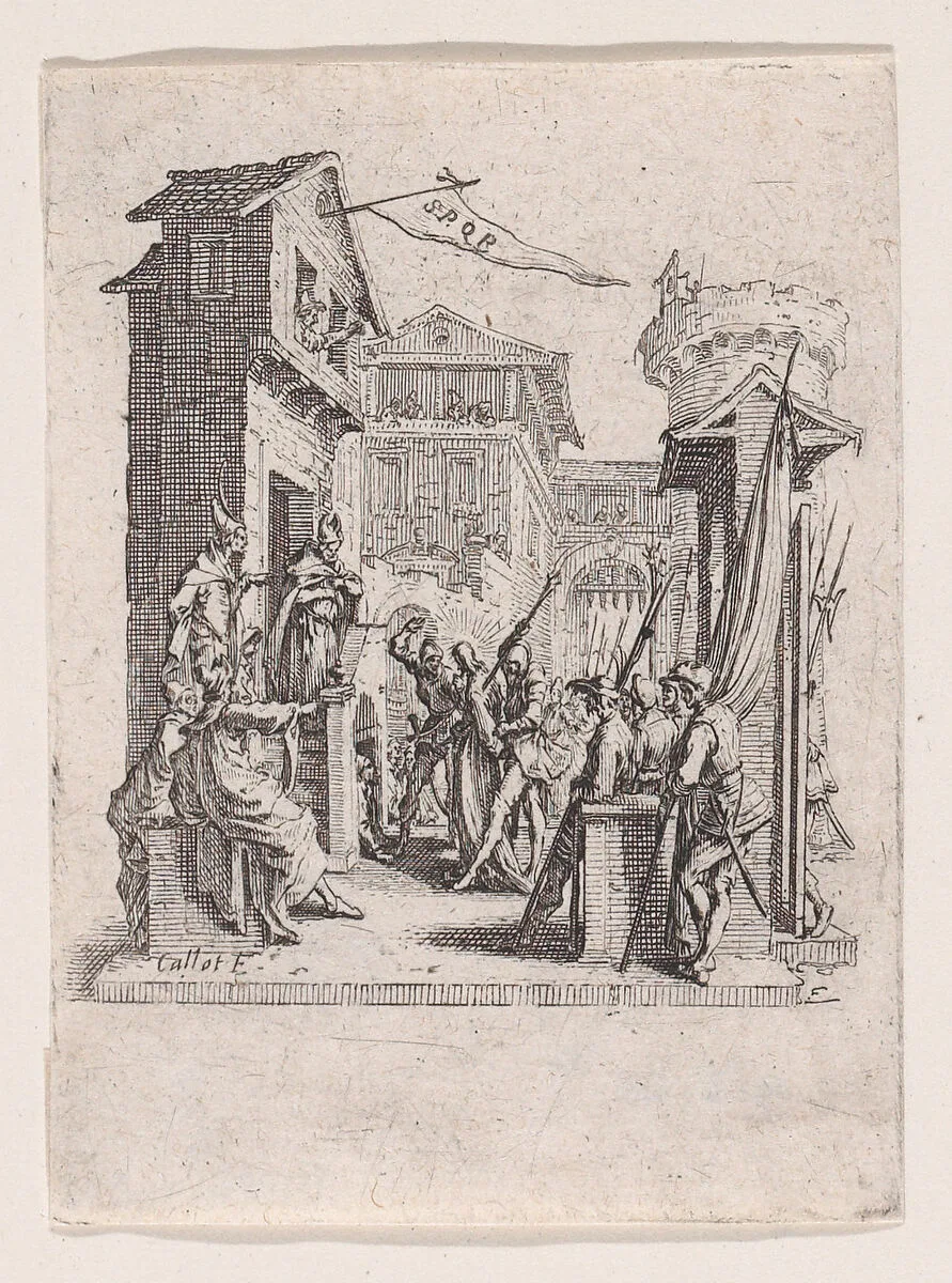 Jésus Comparait Devant Caiphe (Jesus Appears Before Caiaphas), from "La Petite Passion" (The Little Passion) — Jacques Callot