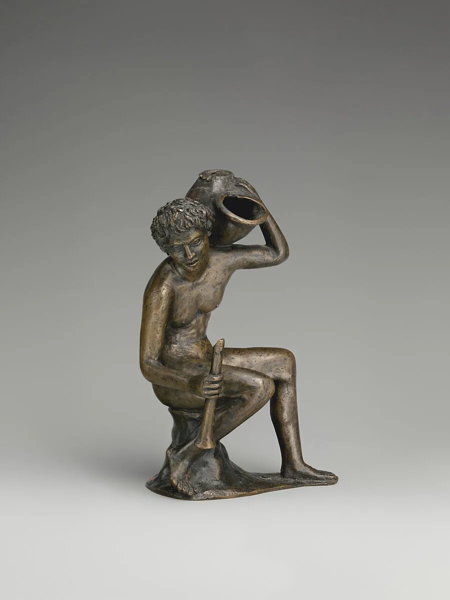 Seated youth with a lamp in the form of a snail shell — Andrea Briosco, called Riccio