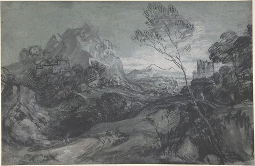 Mountain Landscape with Figures and Buildings