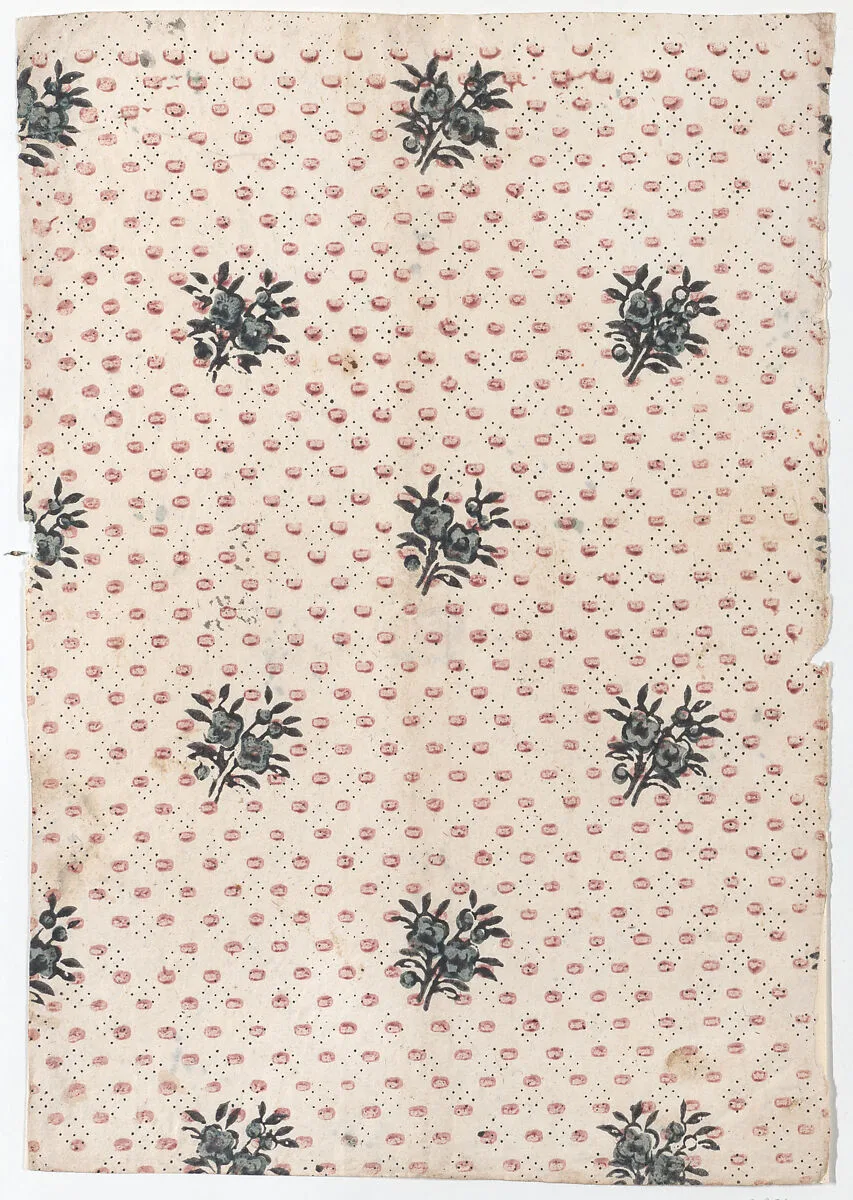 Sheet with an overall floral and dot pattern — Remondini Family|Anonymous