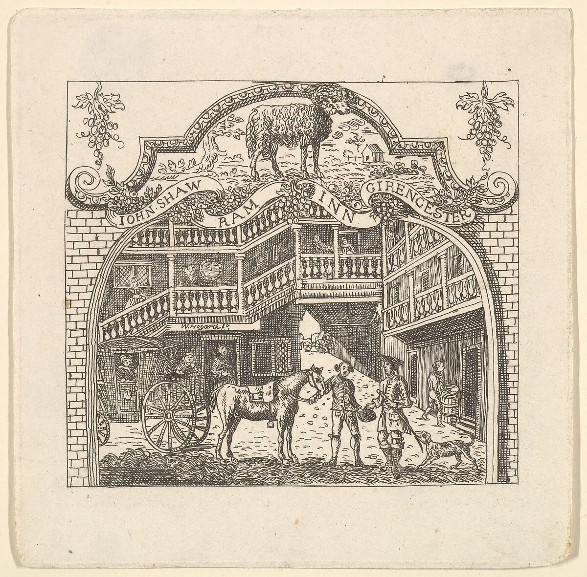 A Tavern Card for John Shaw — Joseph Sympson, Jr.|William Hogarth