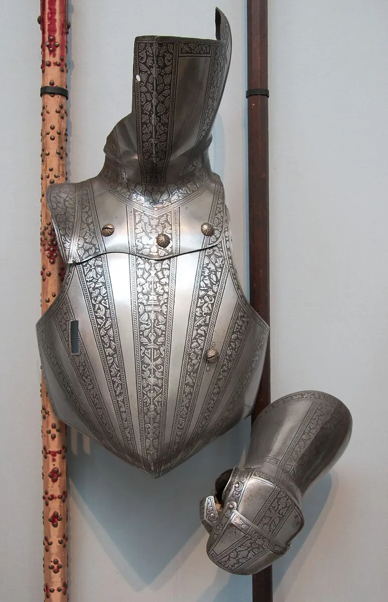 Reinforcing Breastplate, Shoulder Defense, and Buffe (Chin Defense) — Unknown