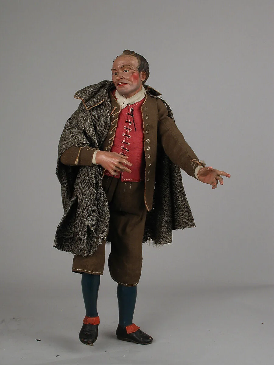 Man with cape and leather pouch — Unknown