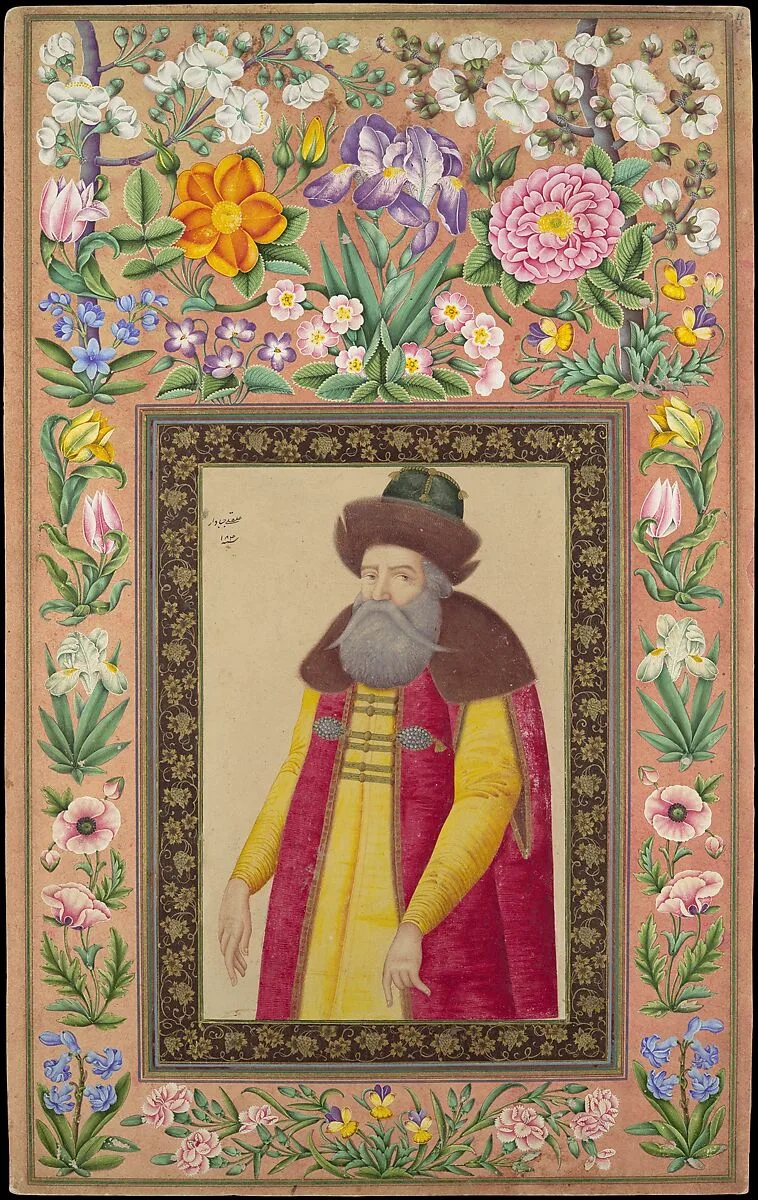 "Portrait of the Russian Ambassador, Prince Andrey Priklonskiy", Folio from the Davis Album — 'Ali Quli Jabbadar