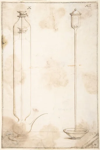 Two Glass Containers for Scientific Experiments with Liquids (Illustrations for "Saggi di naturali esperienze")