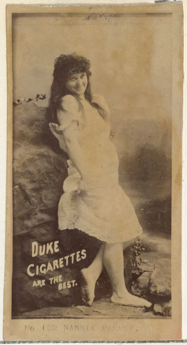 Card Number 122, Nannie Palmer, from the Actors and Actresses series (N145-6) issued by Duke Sons & Co. to promote Duke Cigarettes — W. Duke, Sons & Co.