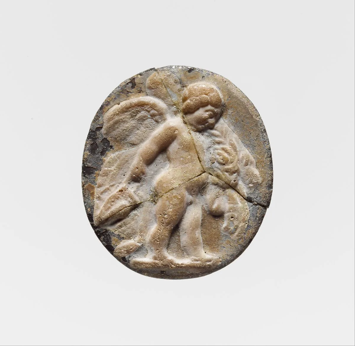 Glass cameo: winged Eros — Unknown