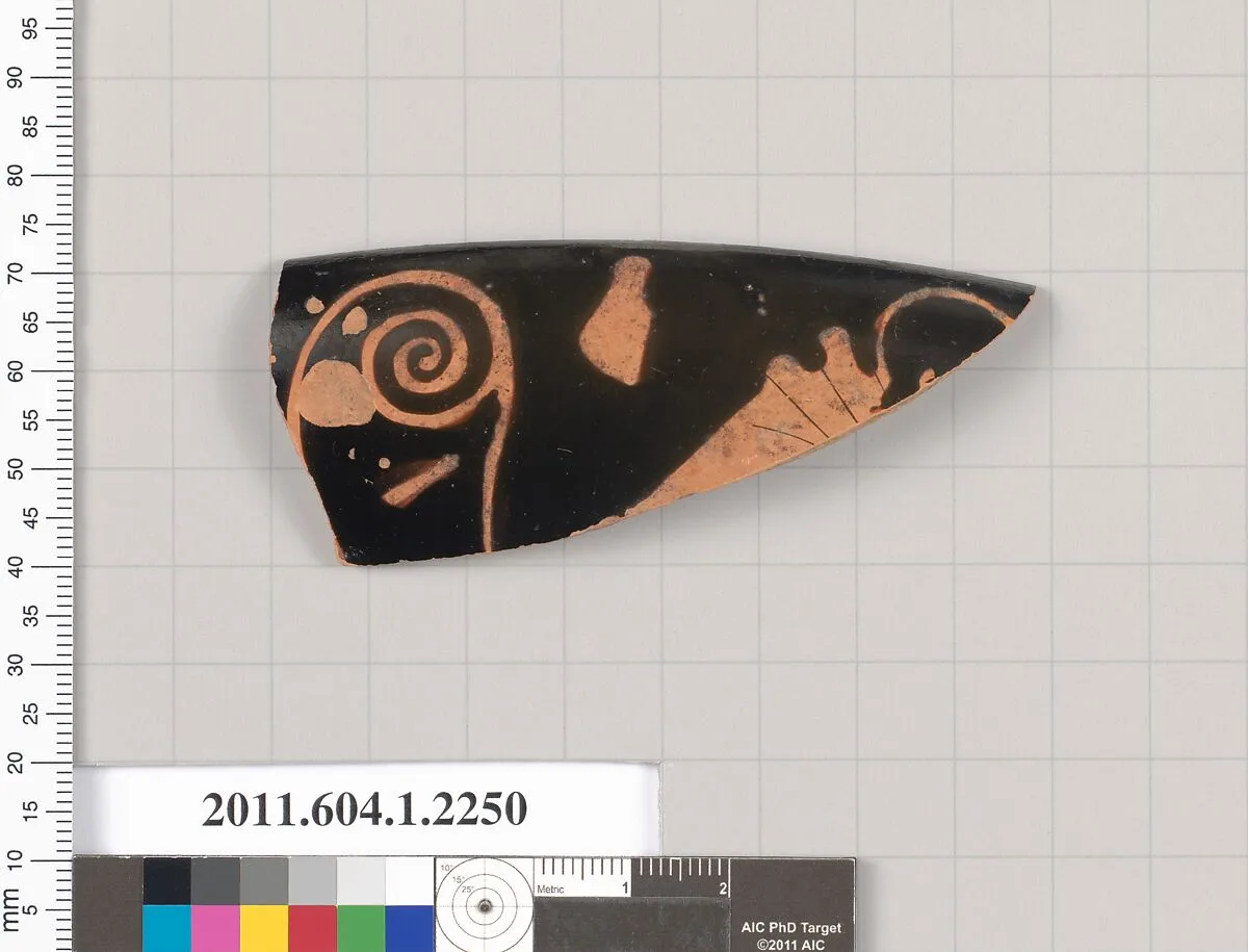 Terracotta rim fragment of a kylix (drinking cup) — Unknown