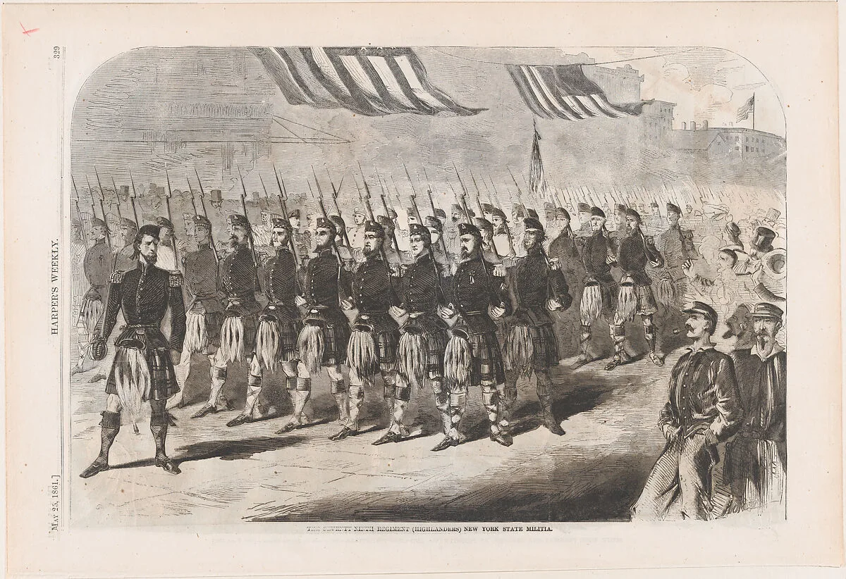 The Seventy Ninth Regiment (Highlanders), New York State Militia (from "Harper's Weekly," Vol. 5, p. 329) — Winslow Homer|Harper's Weekly|Harper & Brothers|Anonymous, American, 19th century
