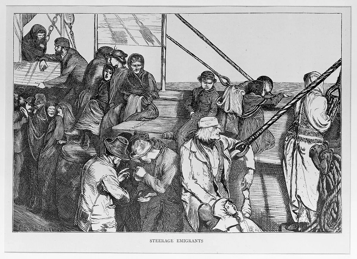 Steerage Emigrants, from "The Graphic," vol. 1 — Arthur Boyd Houghton