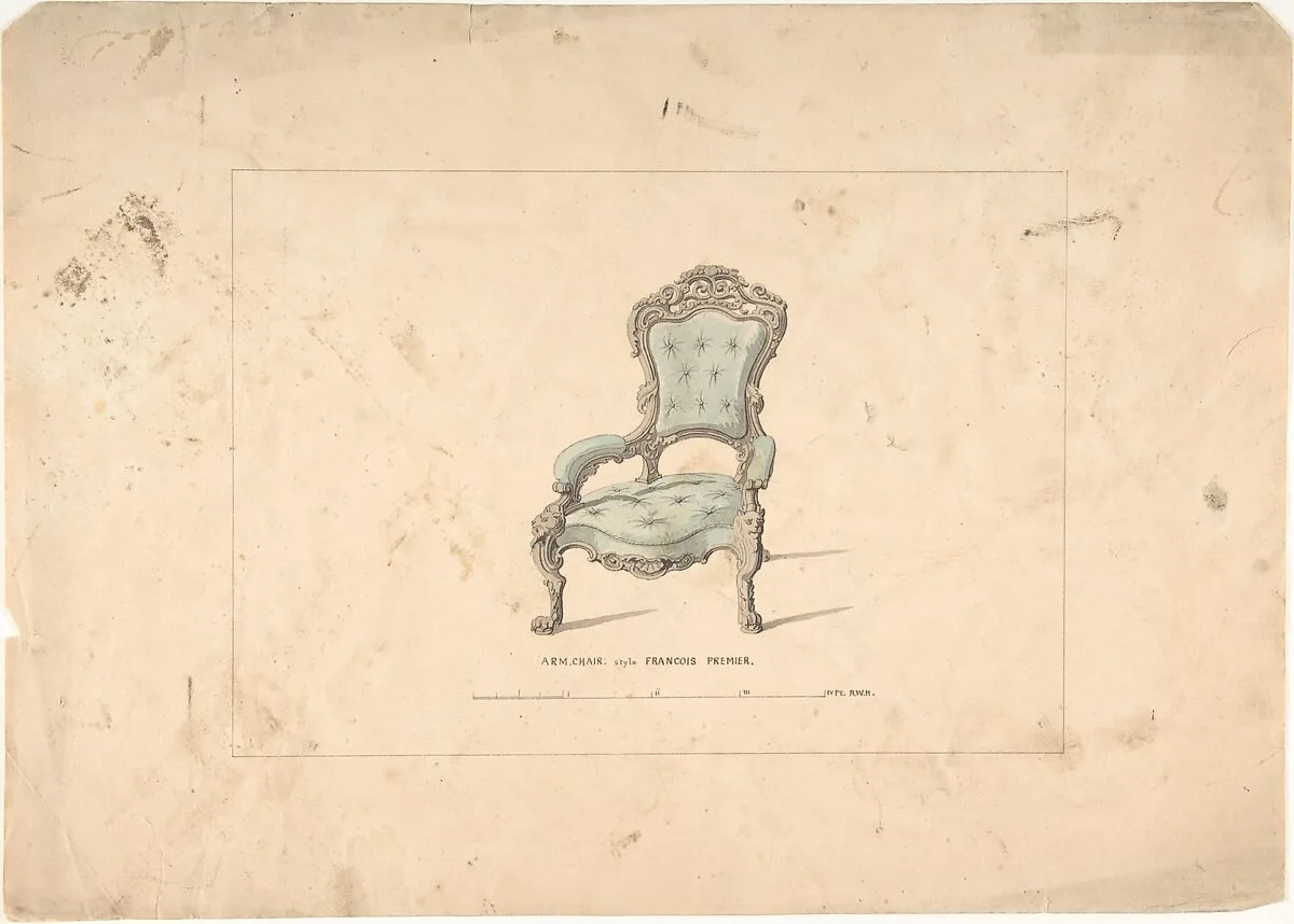 Design for Armchair, François Premier Style — Robert William Hume
