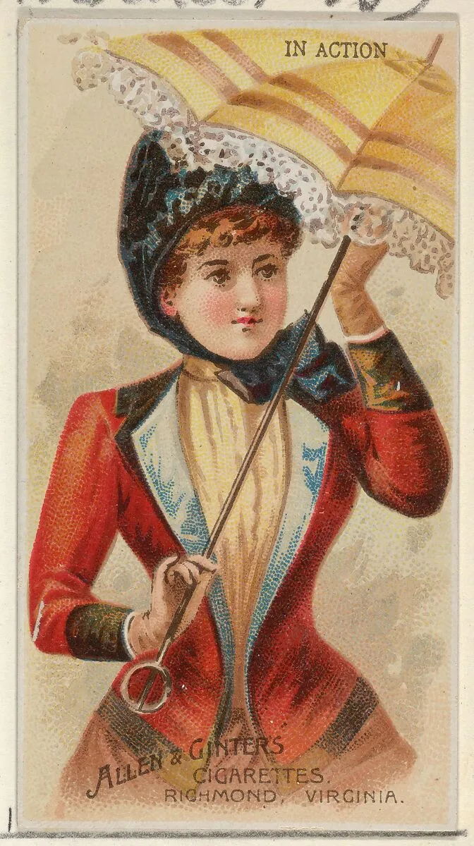 In Action, from the Parasol Drills series (N18) for Allen & Ginter Cigarettes Brands — Allen & Ginter|Schumacher & Ettlinger