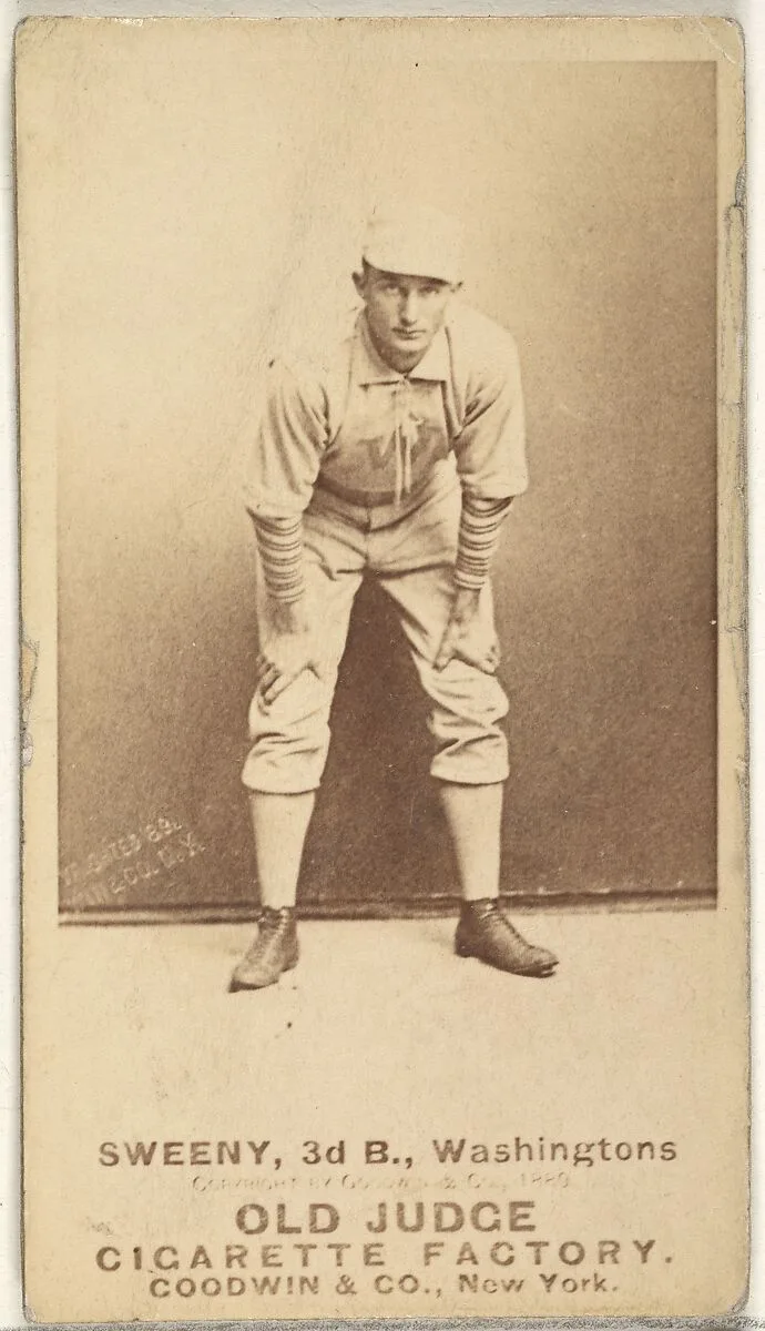Peter Jay "Pete" Sweeney, 3rd Base, Washington Nationals, from the Old Judge series (N172) for Old Judge Cigarettes — Goodwin & Company