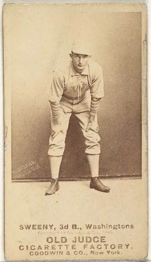 Peter Jay "Pete" Sweeney, 3rd Base, Washington Nationals, from the Old Judge series (N172) for Old Judge Cigarettes