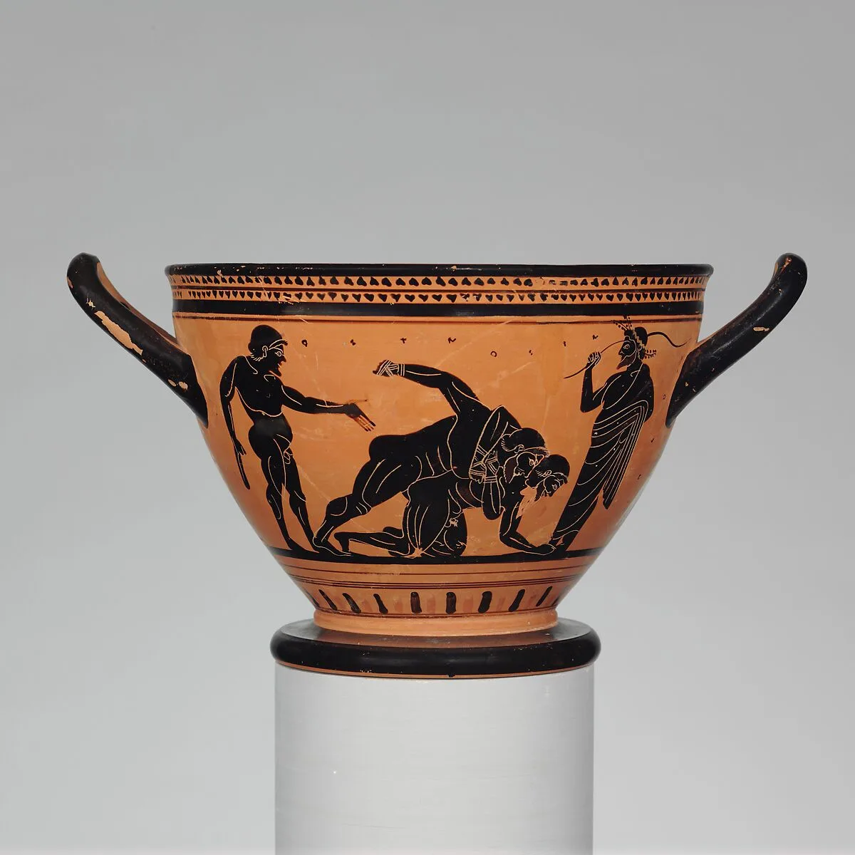 Terracotta skyphos (deep drinking cup) — Theseus Painter