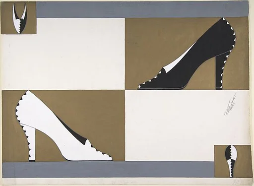 Black and White Pump with Zigzag Profile for Delman's Shoes, New York