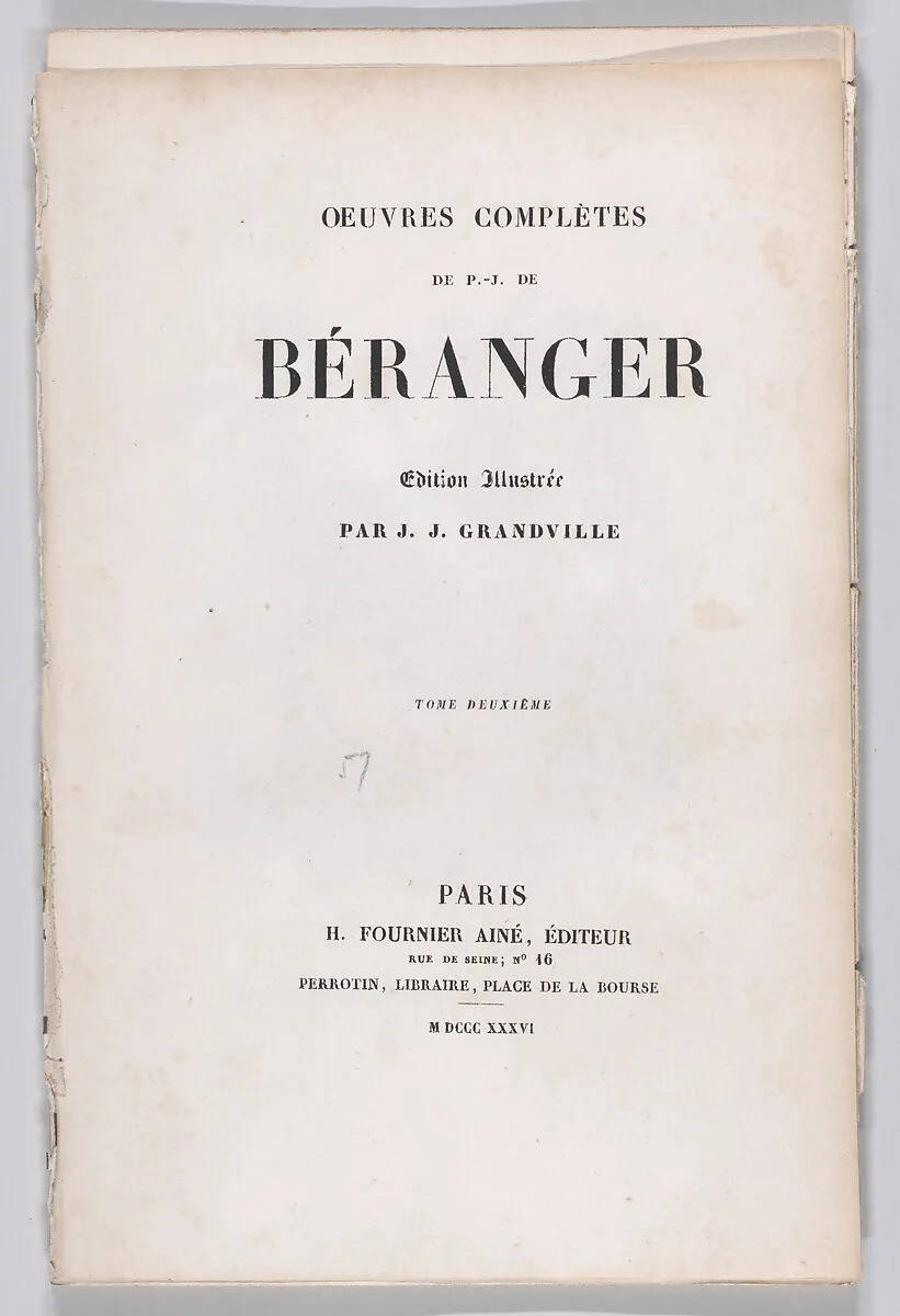 The Complete Works of P.J. de Béranger — Anonymous, French, 19th century|Fournier & Perrotin