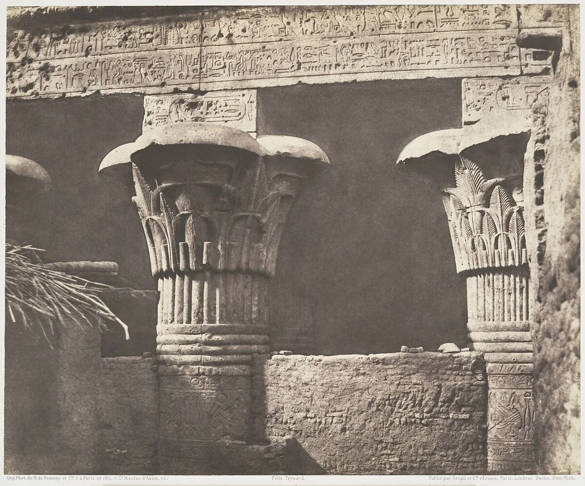 Esneh (Latopolis), Construction Ensablée - Architrave, Fûts et Chapiteaux — Félix Teynard