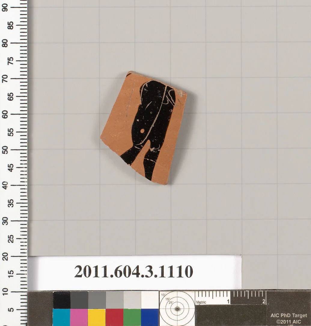 Terracotta fragment of a mastoid (drinking cup with narrow base) or a kyathos (cup-shaped ladle) — Unknown
