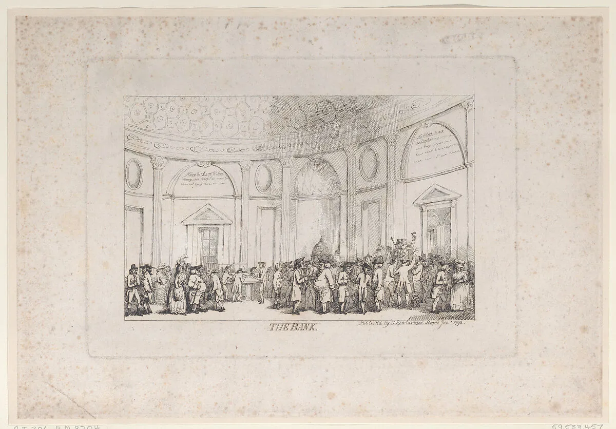 The Bank — Thomas Rowlandson