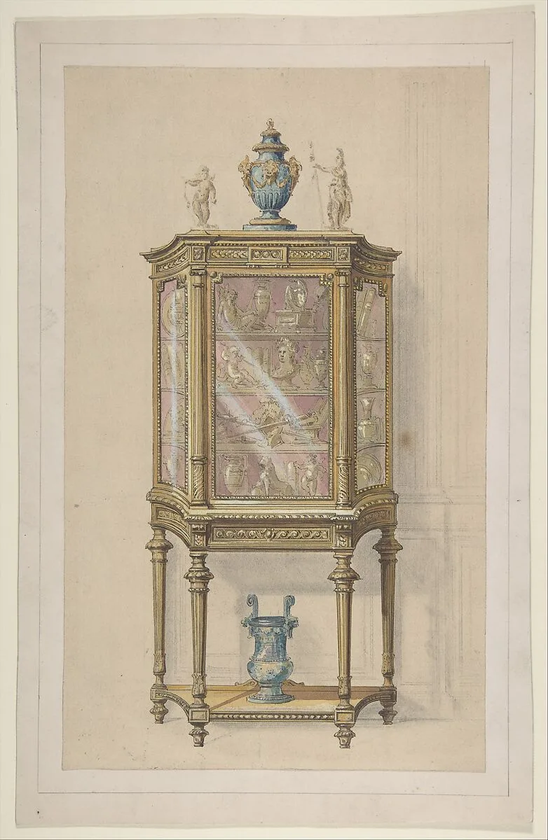 Design for a Cabinet with a Vitrine — A. Damon et Cie.