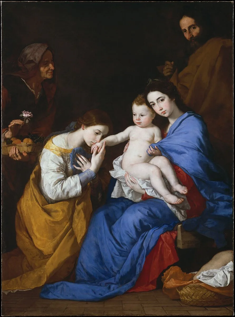 The Holy Family with Saints Anne and Catherine of Alexandria — Jusepe de Ribera (called Lo Spagnoletto)
