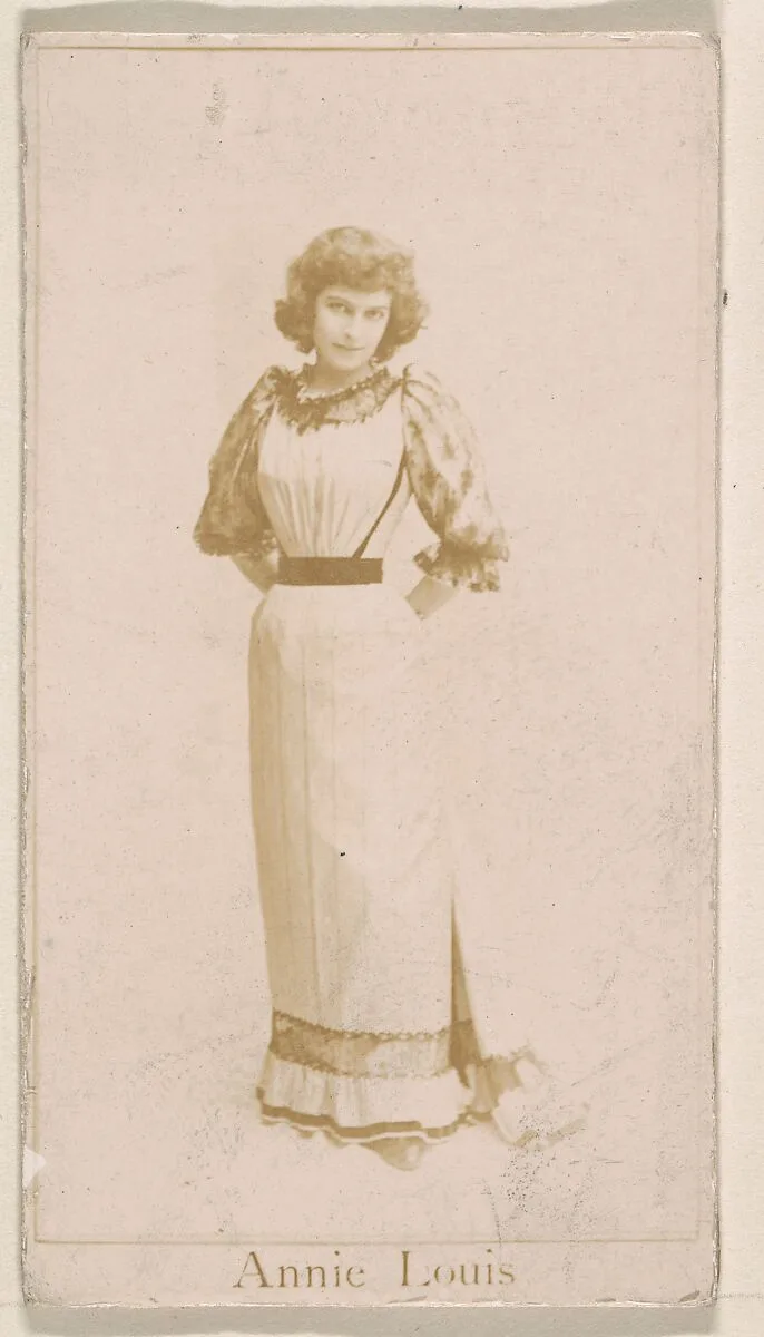 Annie Louis, from the Actresses series (N245) issued by Kinney Brothers to promote Sweet Caporal Cigarettes — Kinney Brothers Tobacco Company