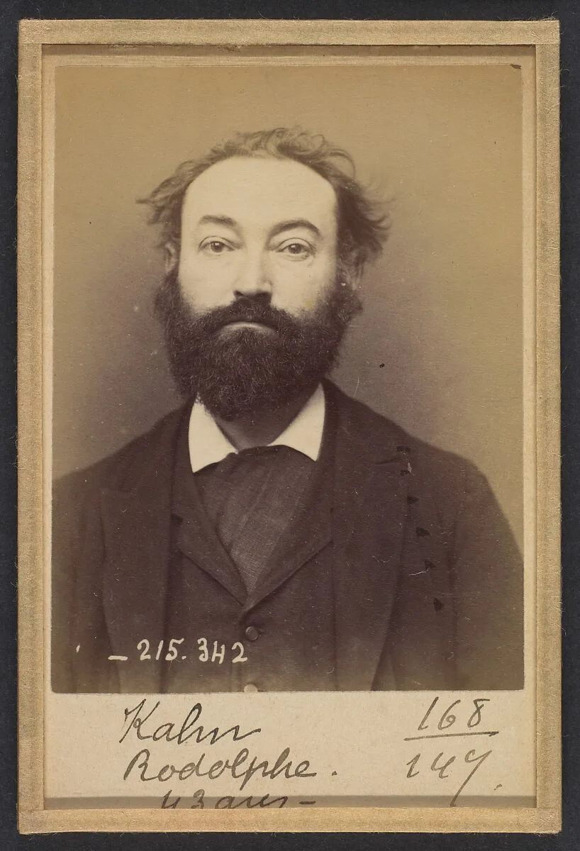 Kahn. Rodolphe. 43 ans, né le 15/1/51 à Lyon (Rhône). Courtier de commerce. Anarchiste. 8/3/94. — Alphonse Bertillon