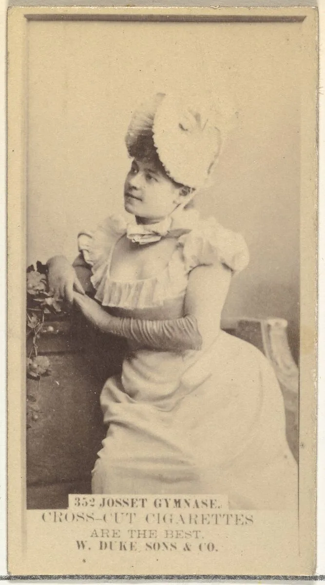 Card Number 352, Josset Gymnase, from the Actors and Actresses series (N145-3) issued by Duke Sons & Co. to promote Cross Cut Cigarettes — W. Duke, Sons & Co.
