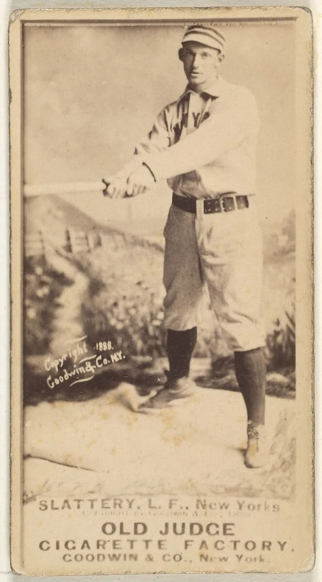 Michael J. Slattery, Left Field, New York, from the Old Judge series (N172) for Old Judge Cigarettes — Goodwin & Company
