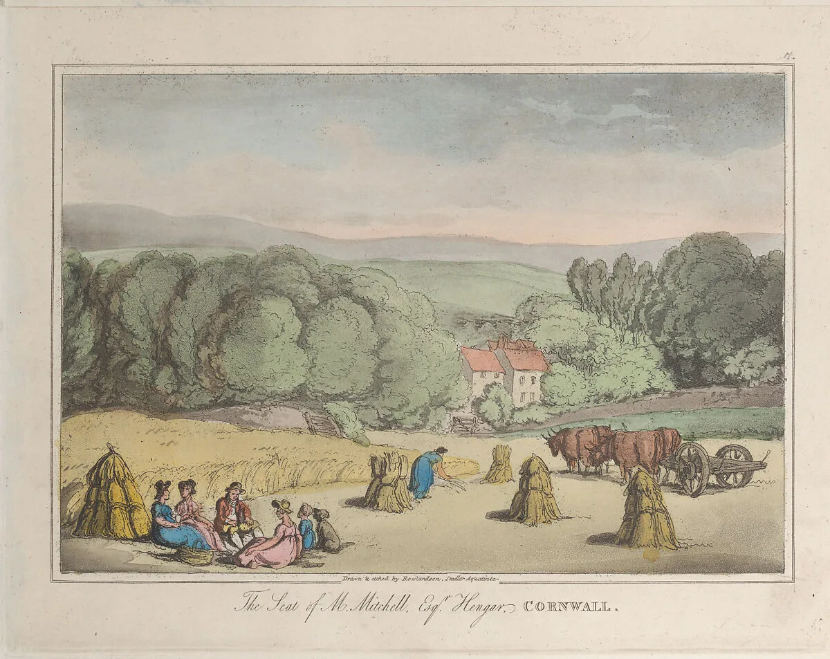 The Seat of M. Mitchell Esq. Henger, Cornwall — Joseph Constantine Stadler|Thomas Rowlandson