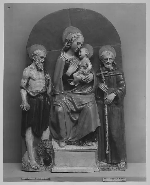 Virgin and Child with Saint Jerome and Saint Francis — Benedetto Buglioni