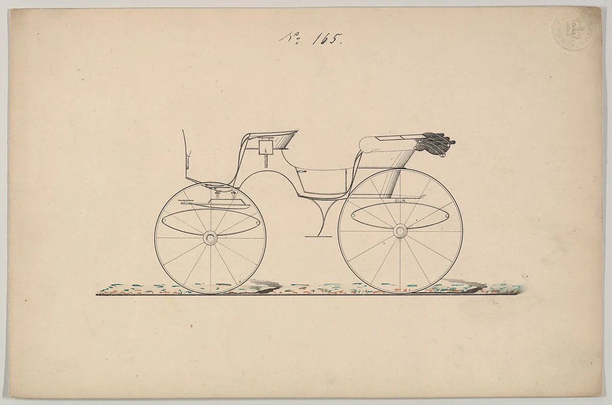 Design for 4 seat Phaeton, with top, no. 165 — Brewster & Co.