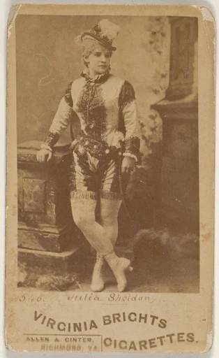 Card 546, Julia Sheldon, from the Actors and Actresses series (N45, Type 6) for Virginia Brights Cigarettes