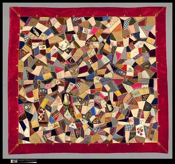 Quilt, Crazy pattern — Ellie Keeler Gorham|Elizabeth Hickok Keeler