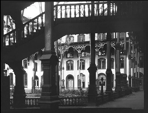 [Porch and External Stairwell of Grand Hotel, Saratoga Springs, New York]
