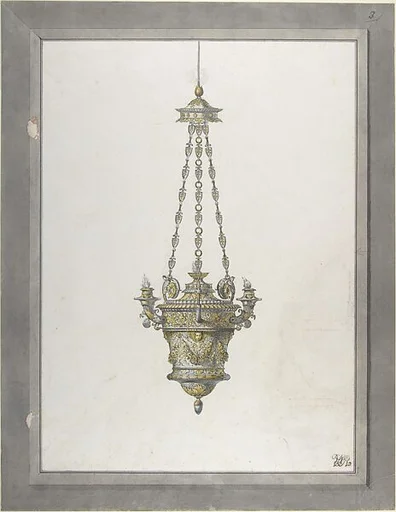 Design for an Incense Burner. Trace of Second Design at Right.