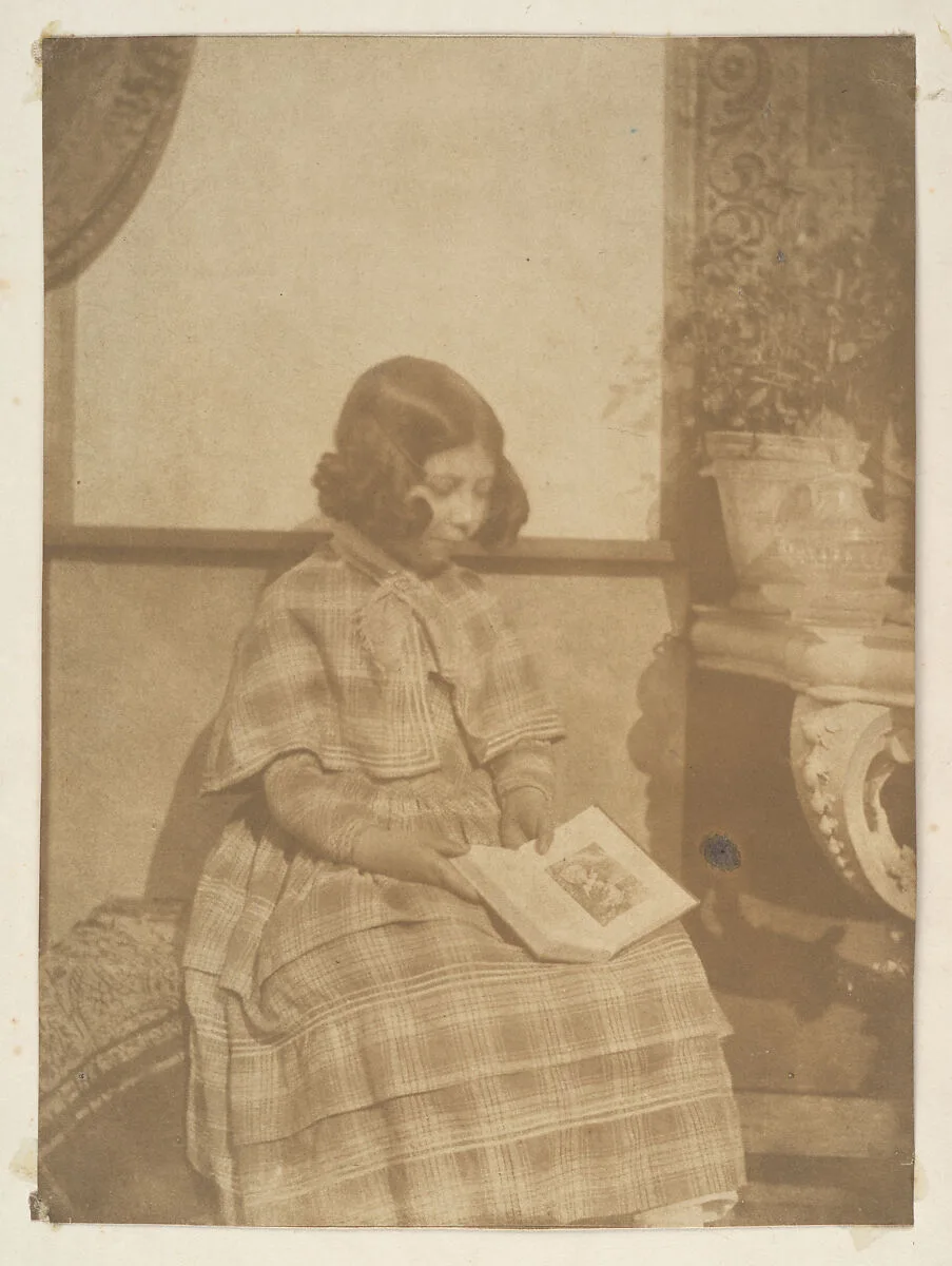 Portrait of His Daughter Reading — Louis-Désiré Blanquart-Évrard